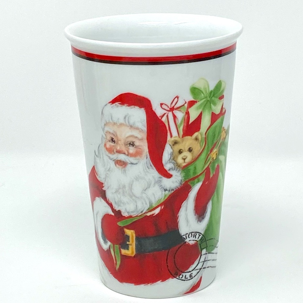 Santa Coffee Latte Mug  Fitz and Floyd - Letters to Santa Porcelain Tumbler